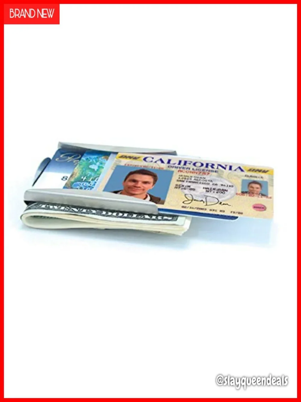 Slim Minimalist Double-sided Metal Money Clip Wallet for Men, Stainless Steel